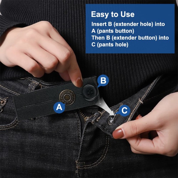 5-pack byxor stretchers, byxknappsförlängare, justerbar elastisk knappstretch i gummi, byxknapp för gravidbyxor, för jeans, P