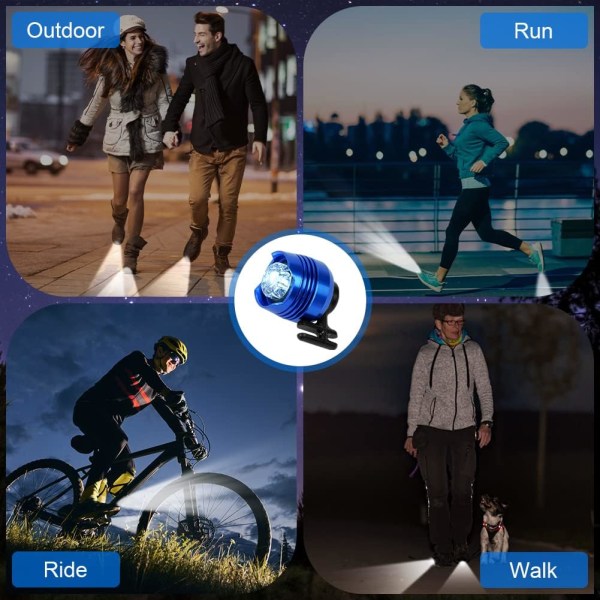 2 stk. frontlykter for Croc, Crocs frontlykt IPX5 vanntett med 3 lysmoduser, Croc sko frontlykt ABS krokodille frontlykter LED-lys for Croc for hundelufting, camping