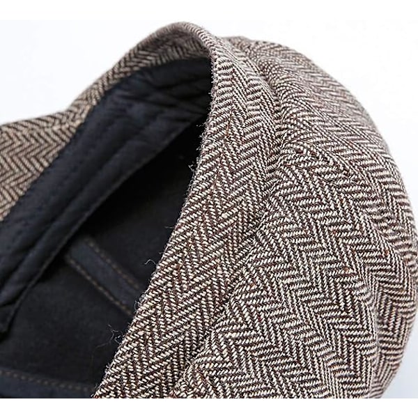 (mørk) Flad Beret Cap Mænd eller Kvinder Newsboy 8 Panel Fritid Hat