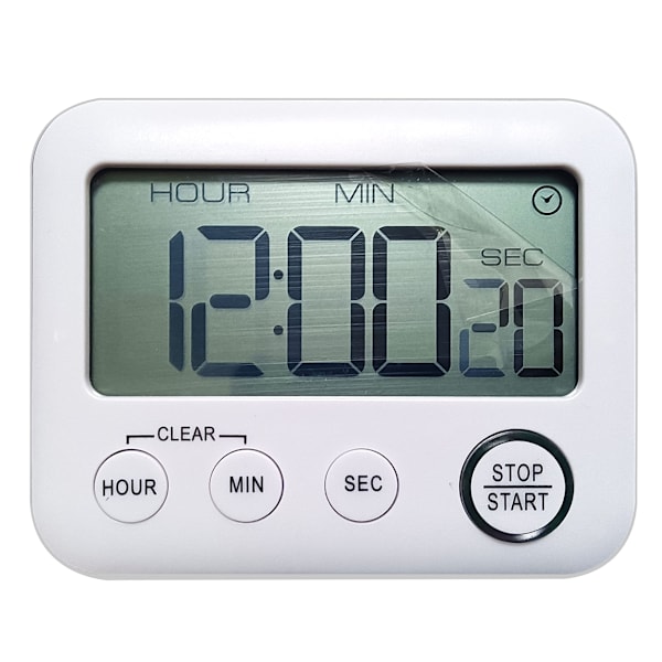 Multifunksjonell timer, nedtelling + alarmklokke (svart)