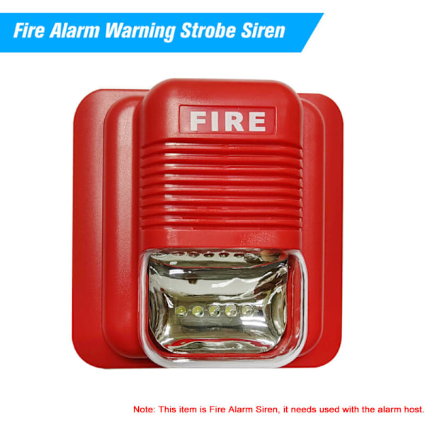 Brandalarm, advarsel, stroboskopisk sirene, horn, sikkerhedssystem til hjemmet, kontor, hotel, restaurant