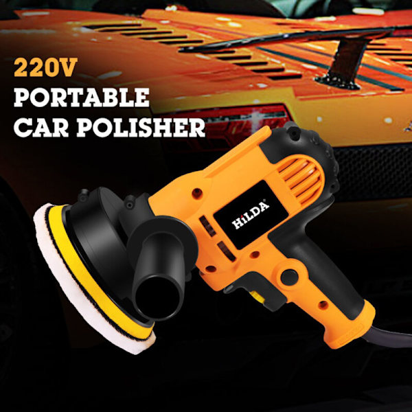 Portabel bilpolermaskin 220 V 700 W med justerbar hastighet för bil, polering, försegling och frosteringsmaskin, elektrisk polermaskin för metall och möbler