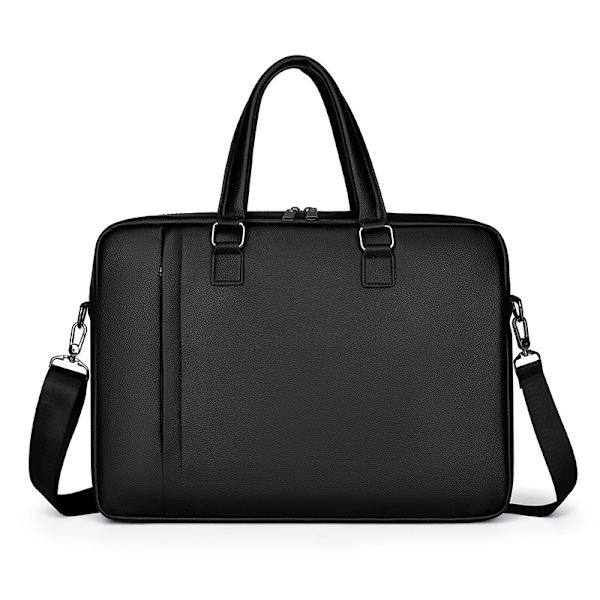 Business Briefcase Stor Kapasitet Skulderreim Veske Datamaskin Veske (Svart)