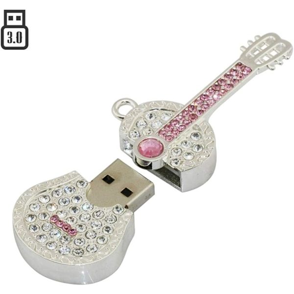 8 GB metallgitarr USB-minne (silver), modell 3.0 USB-minne, datalagring tumminne minnespinne