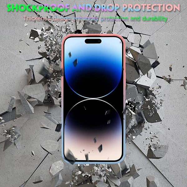 Gradientfarve Magnetisk Magsafe Etui Kompatibel Med Iphone 14 Pro Max, Mat Etui Med Kameralinsebeskytter