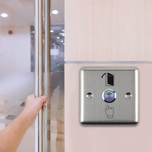 CCYKXABOUTON Portement-knapp på rostfri ståldörrknapp med LED-belysning för hemlåssystem (91 91mm)