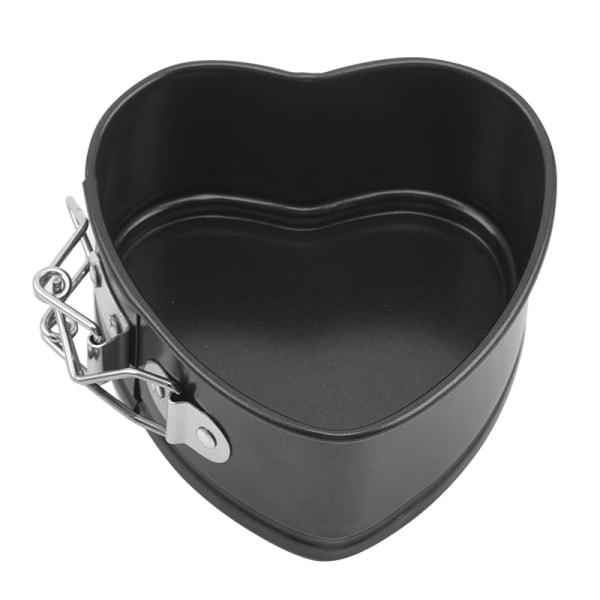 4 tum Hjärtformad Kakform, Kolstål Non-Stick Bakform, Lös Botten och Loop Kakbakningsverktyg, 11*11*5cm (1 Styck)
