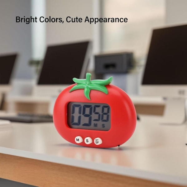 Digital Timer til Børn, Stort LCD Display, Tomat Timer med Høj Alarm, Magnetisk Elektronisk Nedtælling, Klasseværelse Køkken Timer til Børn