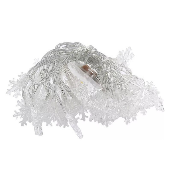Farge-6m 40 lys - med blinkende batteri-kreative LED snøfnugg fe lys blinkende sol dekorative lys USB batteriboks julelys