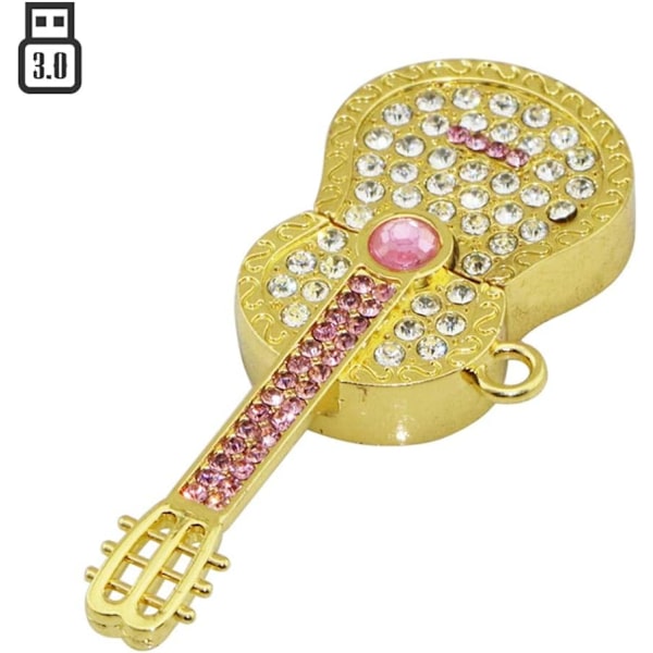 8 GB metallgitarr USB-minne (guld), modell 3.0 USB-minne, datalagring minneskort minnespinne