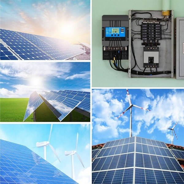 30A 12V/24V Intelligent PWM Solpanel Batteri Regulator Laddningskontroller med 5V Dubbel USB-port LCD-display för Bly-syra Batterier