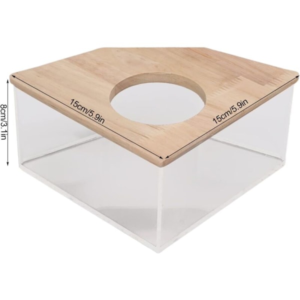 Hamsterin kylpyhuone, Bathbox läpinäkyvä hamsteri suorakulmainen tuuletin akryyli kylpyhuonehiekka pienelle lemmikkihamsterille 15 x 1