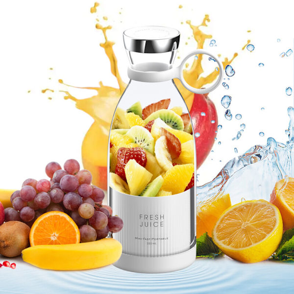 MINI Mixer snabb portabel 350 ml med trådlös laddning 4 blad för smoothie milkshake juice för barnmat
