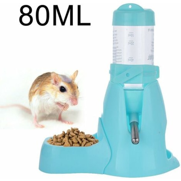 Pieni eläinten vesidispenseri, hamsteri, marsu, kani, rotta, fretti, gerbiili, chinchilla, 80ml, sininen