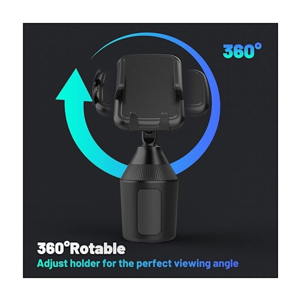 Universellt stöd för mobiltelefonhållare för smartphone i bilens mugghållare, max diameter 5,7 cm - 8,9 cm - Kompatibel med iPhone, Galaxy S6/S7/S8 m.fl.