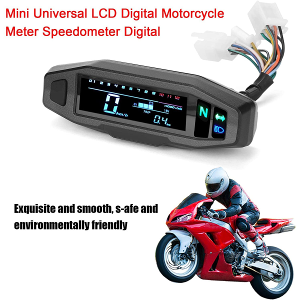 Universal motorsykkel digitalt turteller LCD-skjerm forgasser digitalt speedometer odometer med sensor
