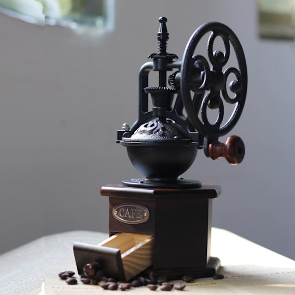 Retro hexagonal ferris wheel hand grinder kaffeböna kvarn gjutjärn kvarn pepparkvarn
