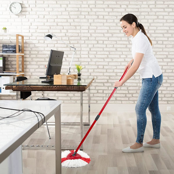 4 stk. Spin Mop Hoveder Udskiftninger Kompatibel med Vileda, O-Cedar Spin Mop, Nem Rengøring Genopfyldninger Mikrofiber Mop Hoveder, 360 Grader Nemt Vride Støv Mop H