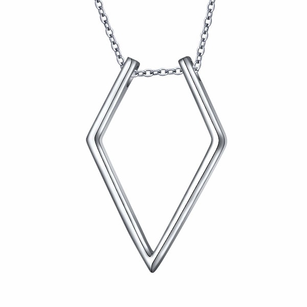 Enkel V-formad halsband, S925 sterling silver ihålig hänge, lämplig för fru och flickvän