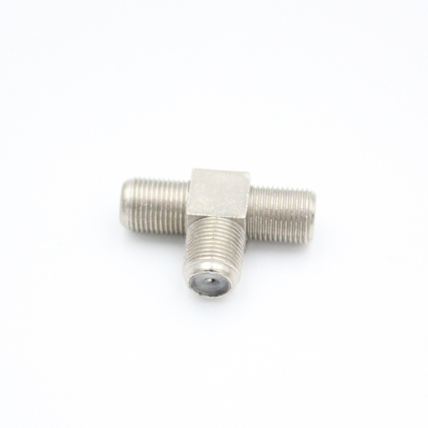 F-typ Splitter 3-vägs F-typ Hon till 2 Hon Koaxialkontakt Adapter T-form Passform