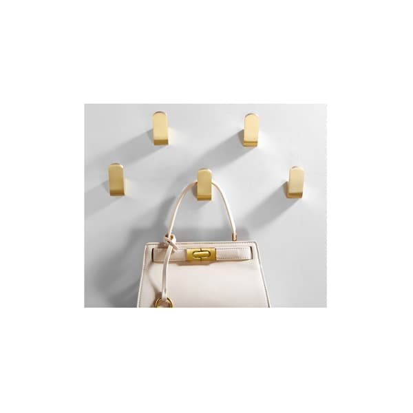 Mässingklädhängare, väggmonterad, vardagsrumsdekoration enkel krok (perforerad version) Guld