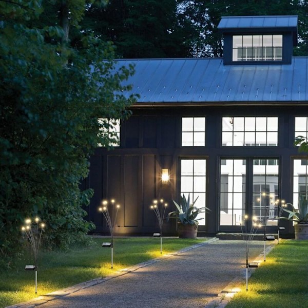 Utendørs solcellelampe, Firefly Outdoor Garden Sunfly Lights, IP65 Utendørs Solcellelampe For Sti i Jardin Court (6ed 2pk)