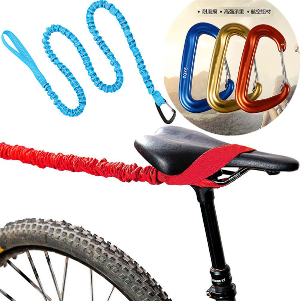 Portable Tow Rope Bicycle Traction Rope Mountain Bike Parent Child Pull Rope Red