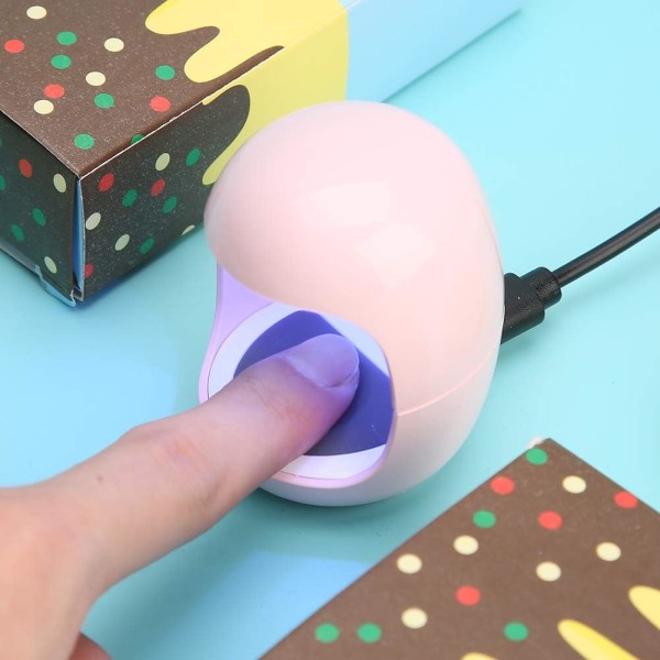 Mini enfinger nageltork, bärbar nagelgeltork UV LED nagellampa, dubbel ljuskälla multifunktionell nagelgeltork- och härdningsmaskin