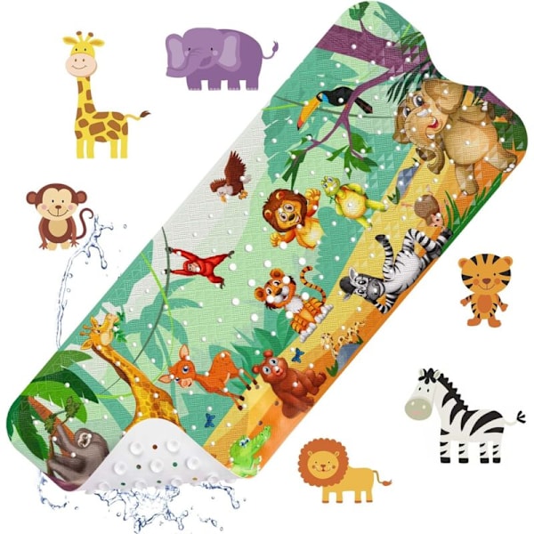Baby skridsikker bademåtte, 100x40cm Anti-skrid Bade Badeværelse Resistent Brusebadstæppe med 200 Singather Pour Enfants et Bébé, PVC udstyr uden