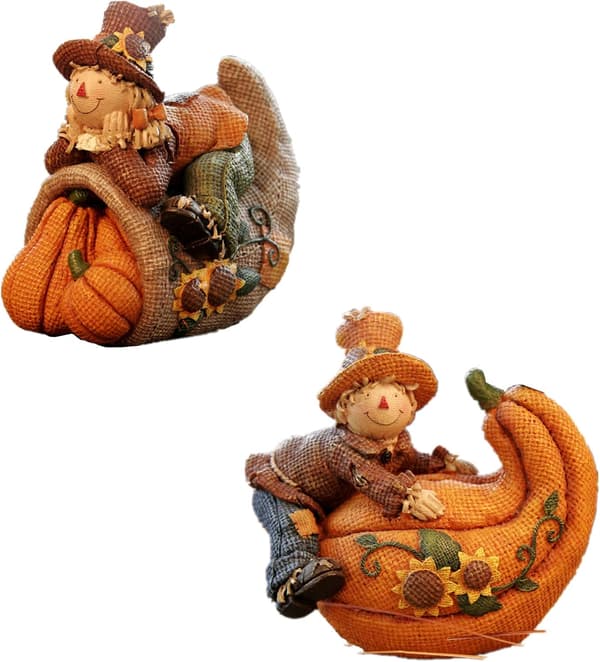 Fugleskræmsel Borddekoration Figur Figur Efterår Figur Dekoration Smil Efterår Høst Græskar Thanksgiving Halloween Påske