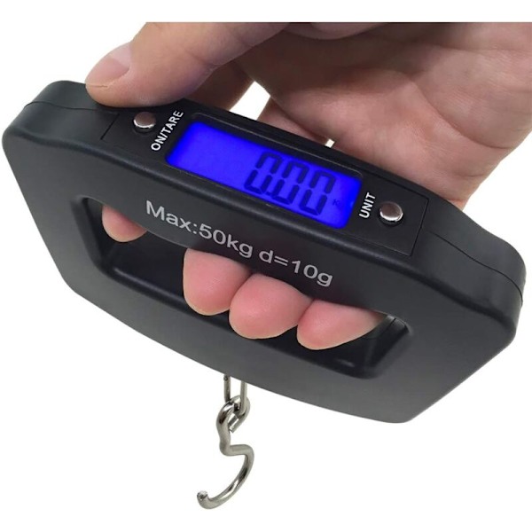 50kg 10g LCD Digital Våg Bärbar Hängande Våg för Hem, Bröllop, Matlagning, Bagage, Resenärer