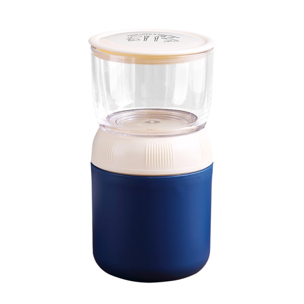 Isolerad yoghurtbehållare (blå 700 ml) Instant frukostkopp med lock och sked, bärbar behållare för havregryn över natten, frukostyoghurtburk för arbete S