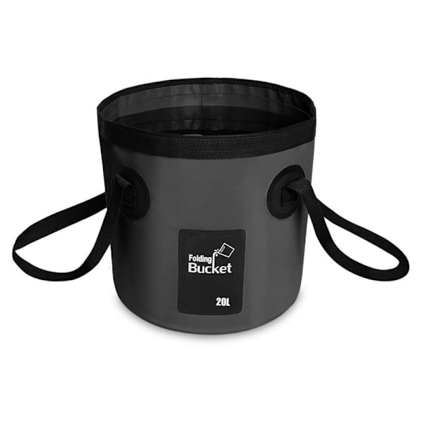Foldbar spand, 20 liter Bærbar foldbar spand folde spand til vask af pool til rejser, vandreture, fiskeri, båd, havearbejde (sort)