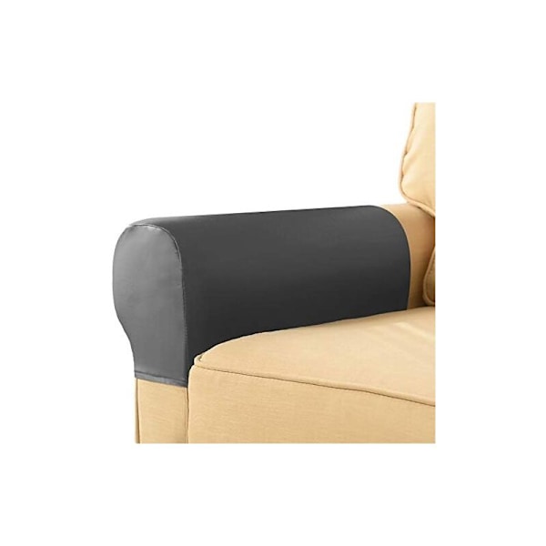 Sett med 2 stretch armlener i vanntett skinn for stoler og sofaer, armlenetrekk for hvilestol, sklisikker, vaskbar, armlenebeskyttelse