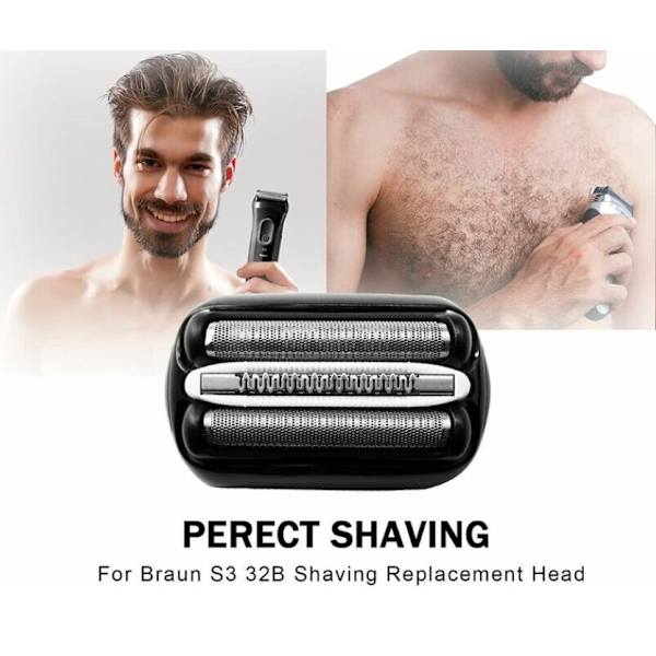 2 stk. Anvendelig til- 32B S3 Udskiftning Elektrisk Barberhoved Tilbehør til Braun Series3 Barberhoveder, til Braun S3 3040s 3000s 3050cc 30