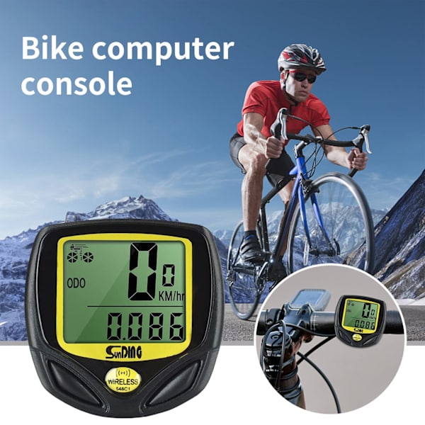 Vattentät cykeldator - Multifunktionell trådlös cykelcomputer - Cykeltillbehör Odometer för mountainbikes landsvägscyklar