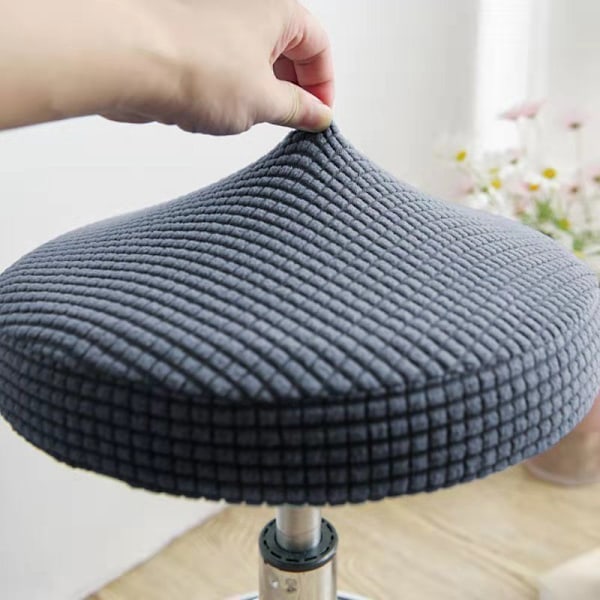 Överdrag för runda stolar (set om 2-rum mörkgrå), lämpliga för stolar 28-40cm, bar och café, överdrag av elastiskt, tvättbart och lättskött, mjukt material