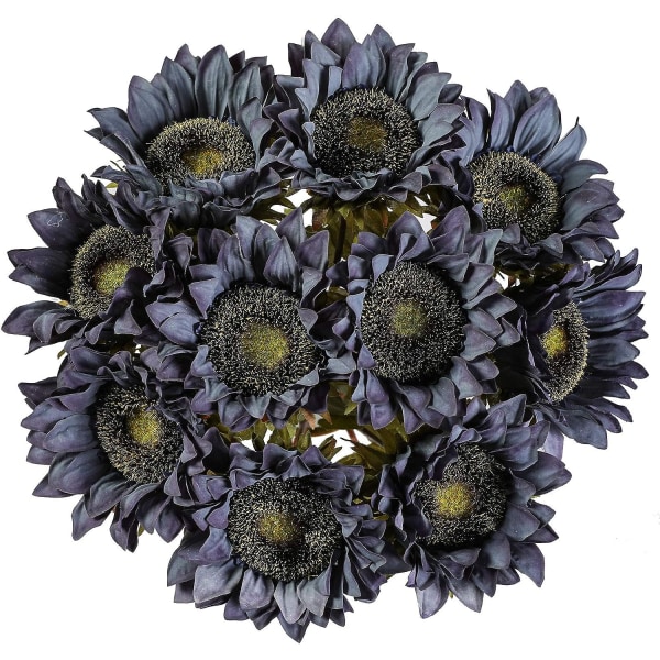 10 Stk Kunstige solsikker Enkeltstamme Rustikke falske blomster til