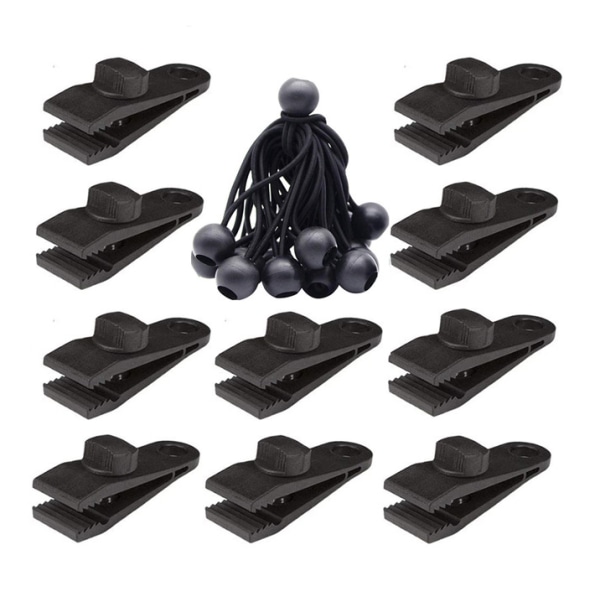 10 Pcs Tent Clip Canopy Clip Reinforced Windproof Clip Large Tent Clip Set With Ten Bungee Ropes