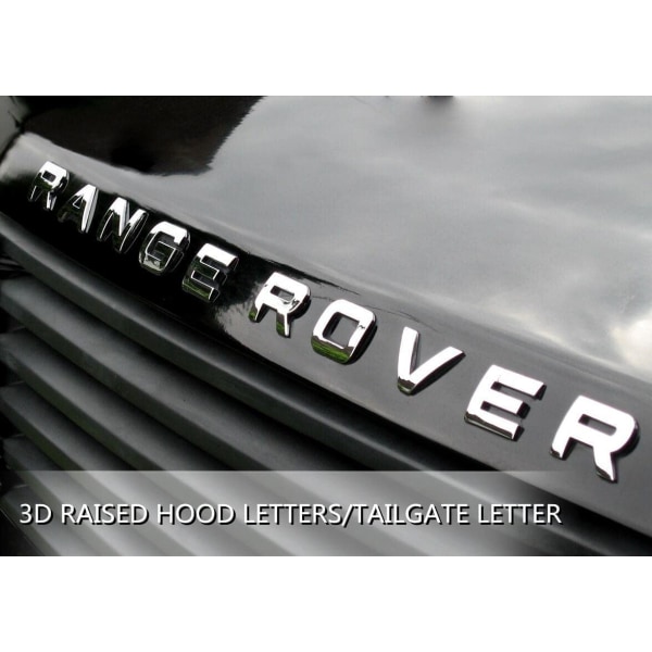 Lämplig för Land Rover Engelsk billogotyp RANGE ROVER Range Rover Evoque hood logotyp bokstavsmärkning (Yahei)