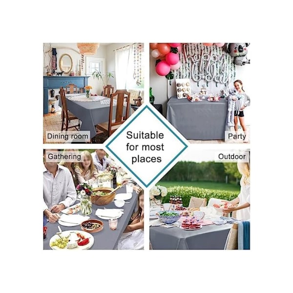 Tvättbar rektangulär bordsduk, valfri storlek, bordsduk i polyester, fläckresistent, för matsal, picknick, restaurang. (180x300cm,
