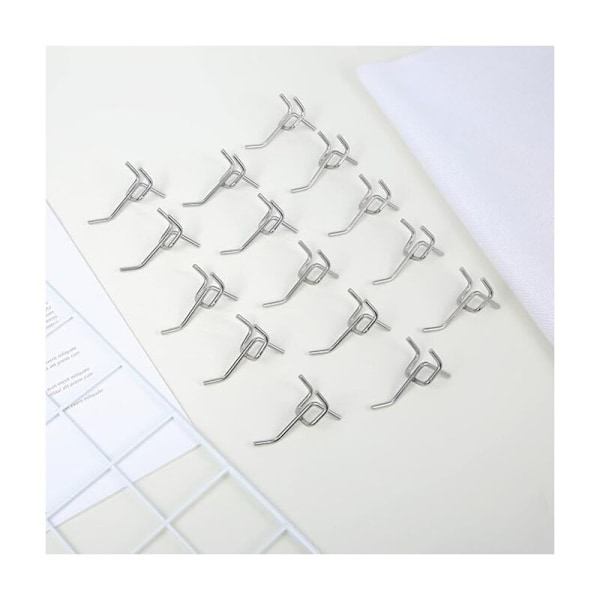 50 stk kroker for perforerte paneler, avstand 25 mm hull tykk 32 mm lengde 50 mm veggkroker garasjekroker for veggpaneler garasjeoppbevaringsverktøy (arge