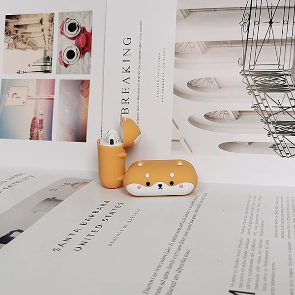 Kompatibel med Airpod Case 1 och 2, Shiba Gou Headphone Case, Söt Cartoon 3D Silikon Fashion Skyddande Läderfodral, Roligt Fodral för Pojkar, Flickor, K
