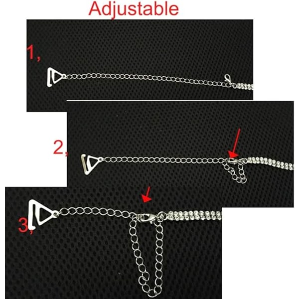 Justerbare skulderstropper med strass - erstatning for BH-stropper til BH-topper og kjoler (1 par)