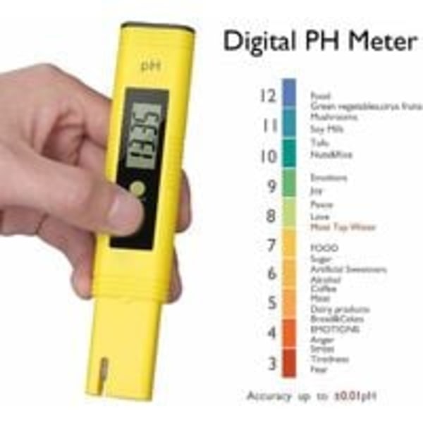 Profesjonell pH-tester, automatisk kalibreringsfunksjon og måleområde 0,00-14,00 for vann, bærbart akvarium, hydroponics, svømmebassengmåling