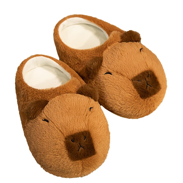 Söpöt sarjakuva Capybara puuvilla tossut Koti puolipyöreä kantapää Ei vanhukset Lämmin hengittävä sisätossut Pari Pehmeät tossut Yksi koko sopii kaikille