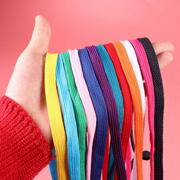 120cm Pakke med 12 par unisex erstatning flate skolisser for sportssko