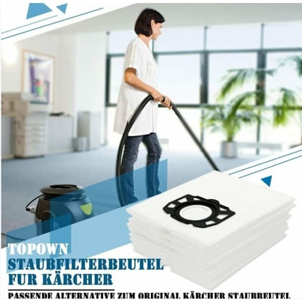 10 stk. Kärcher WD4 WD5 WD6 støvsugerposer Kärcher MV4, MV5 og MV6 støvfilterposer