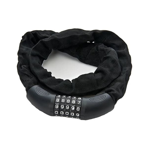Basics Cykellås Cykellås med Kedja och 5-Sifferkombination Lås, 58cm, Pack av 1, (Svart