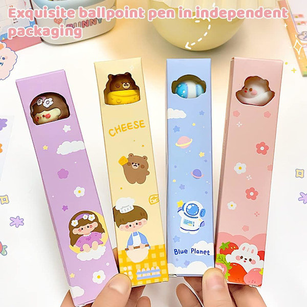4 flerfarget retractable rollerball penner, 10 farge penn 0,5 mm tegneserie flerfarget rollerball penn, for kontor skoleartikler fest favoriserer, barnas gave